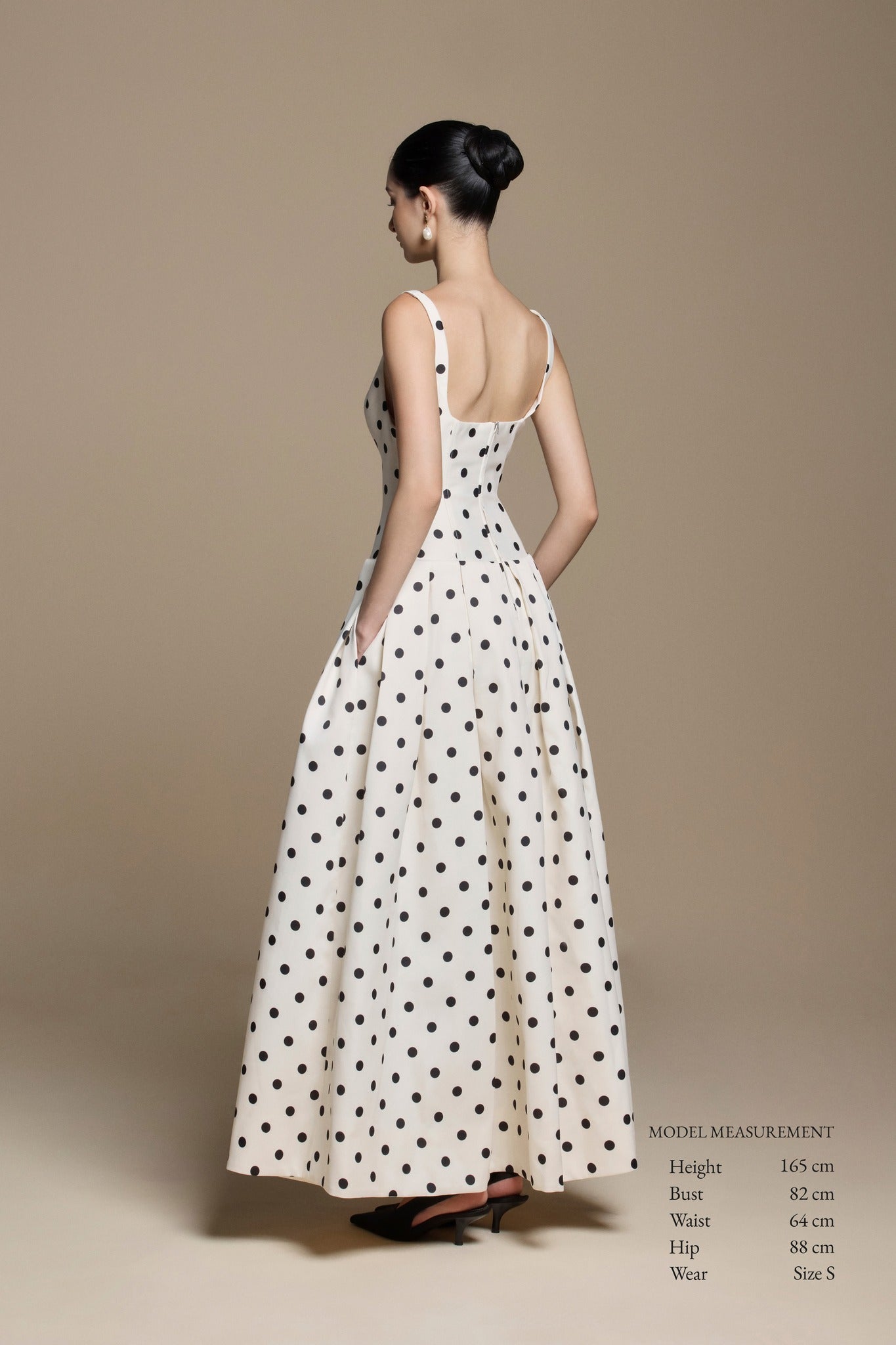 Leila Long Polka Dot Dress