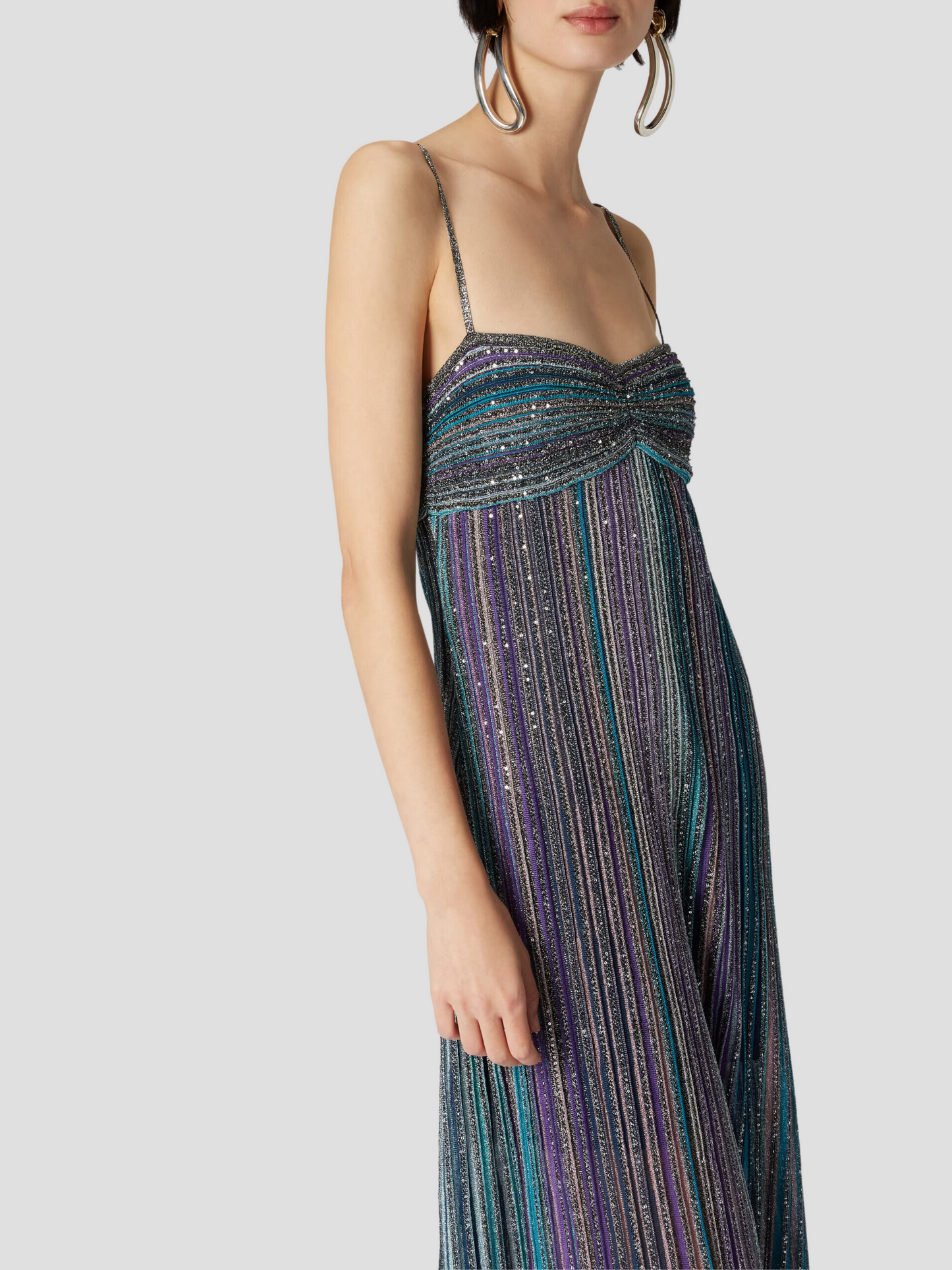 Sequin Lurex Crochet-Knit Gown Dress