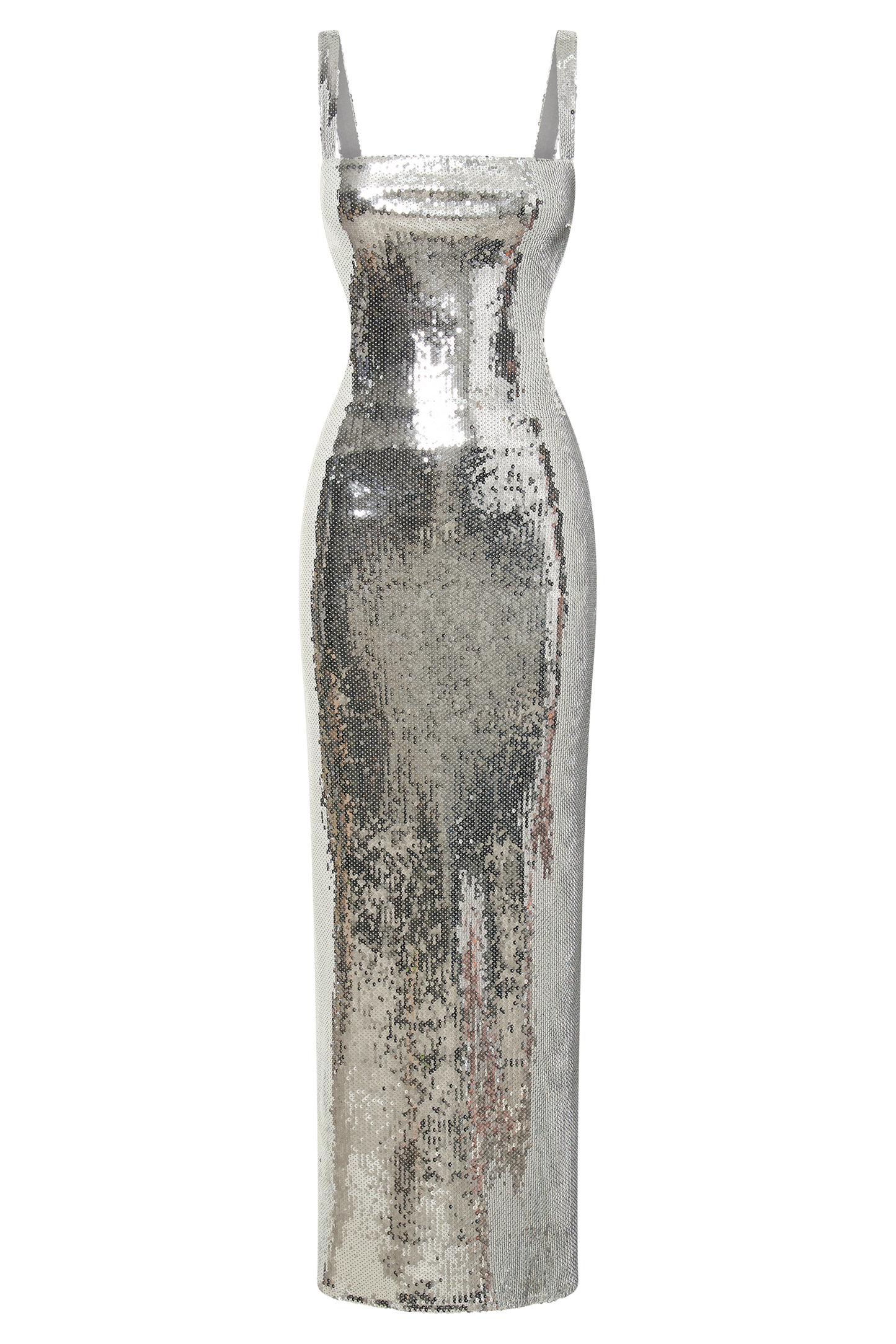 Millah Sequin Cut Out Maxi Dress - Silver