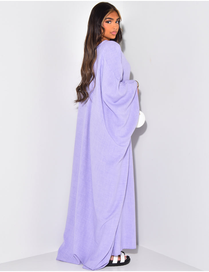 Abaya dress with a tie waist