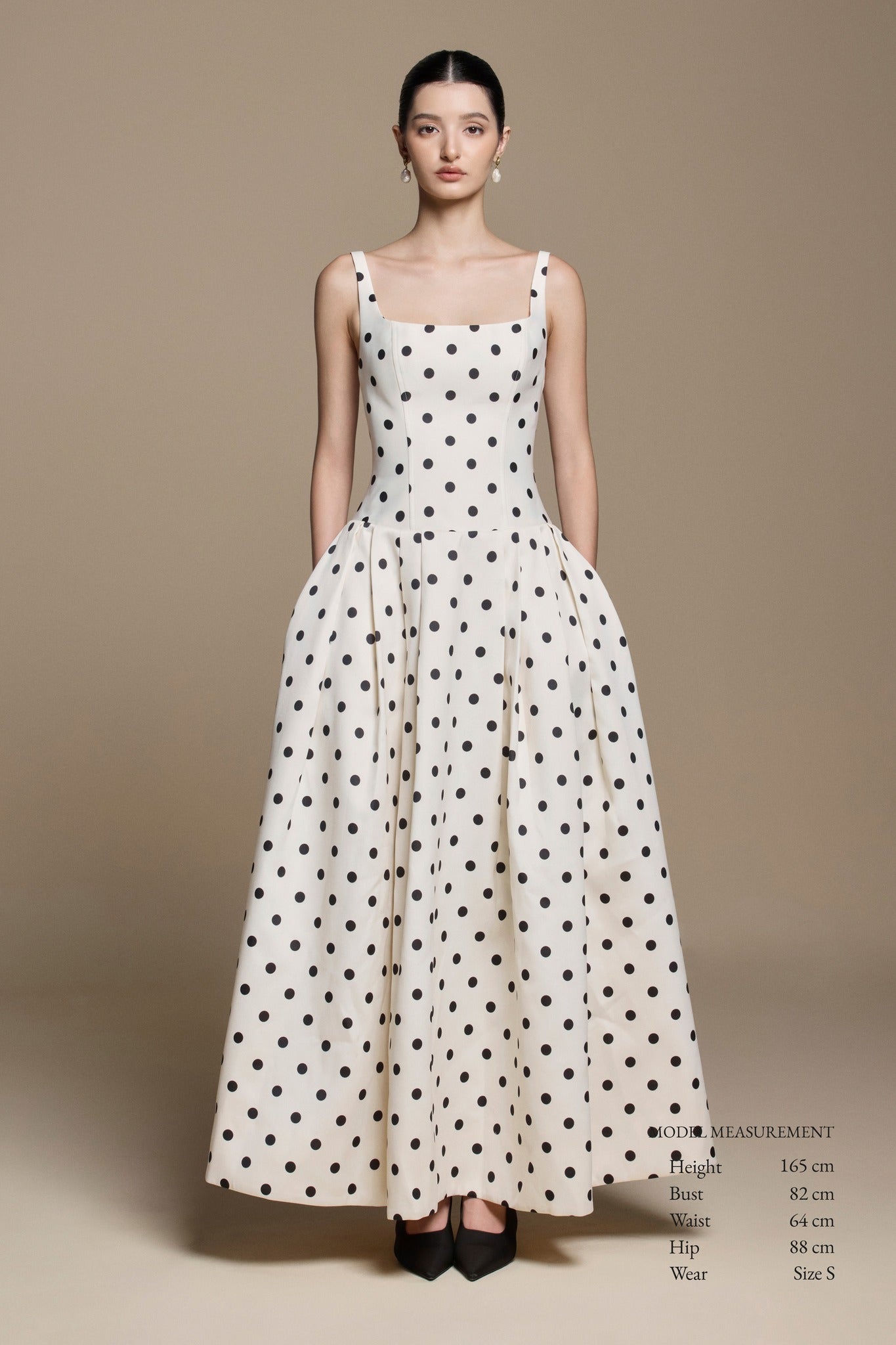 Leila Long Polka Dot Dress