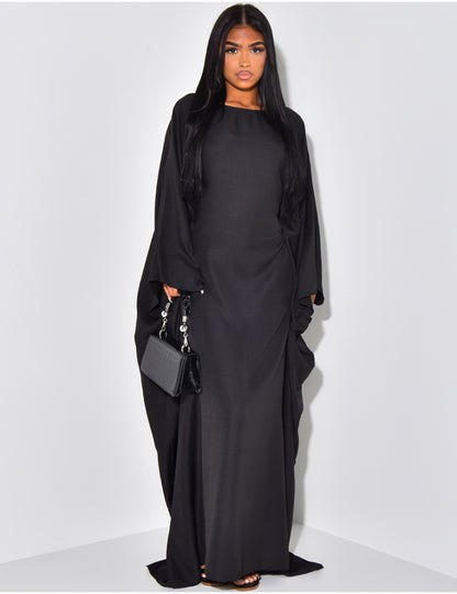 Abaya dress with a tie waist