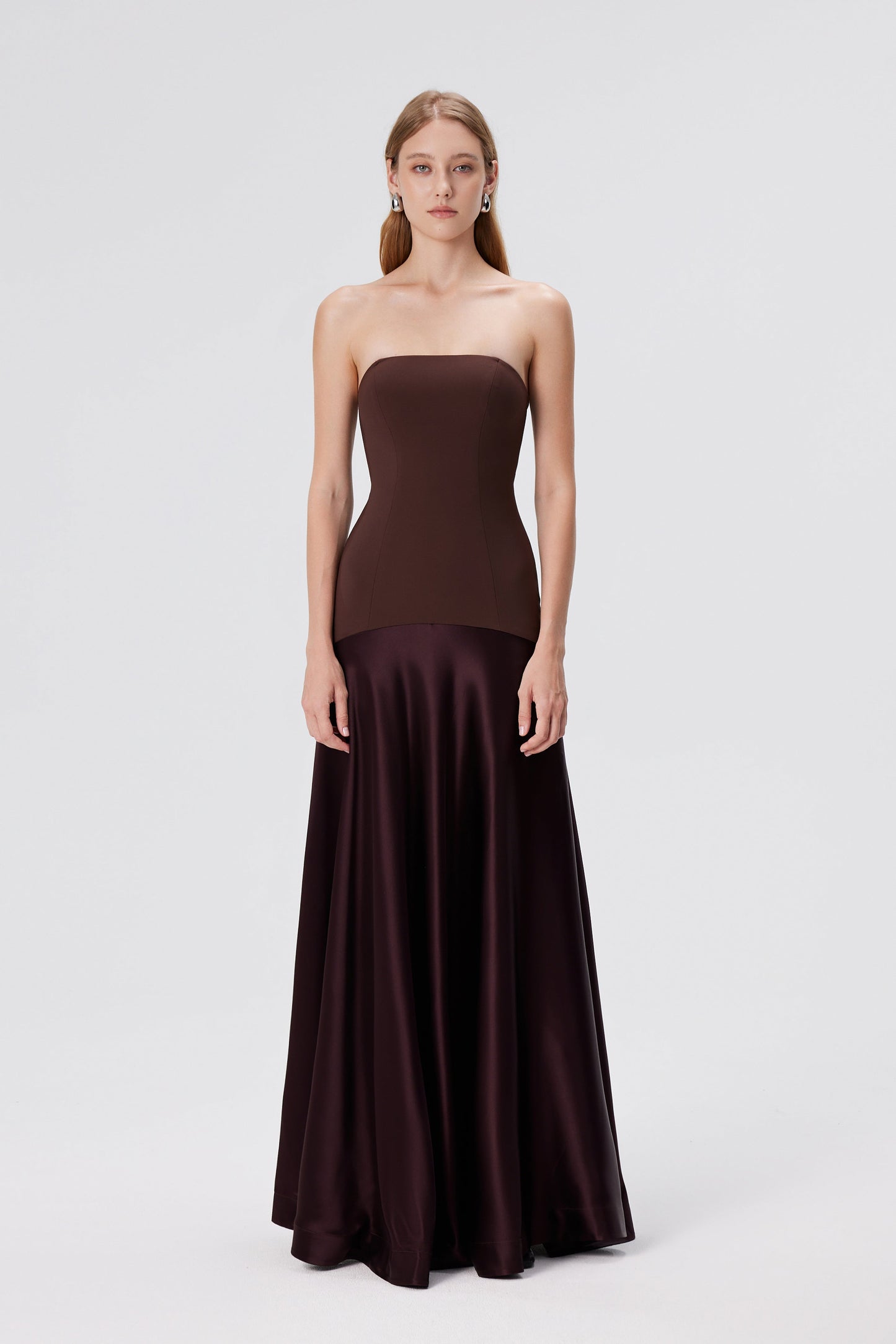 Stella Strapless Gown - Espresso