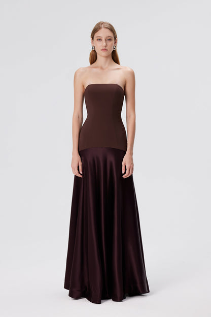 Stella Strapless Gown - Espresso