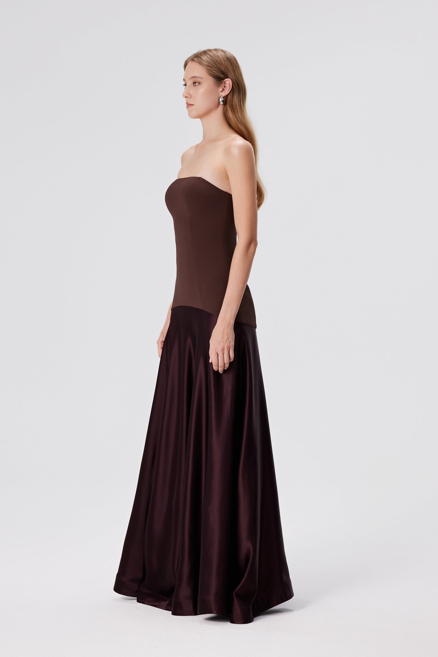 Stella Strapless Gown - Espresso