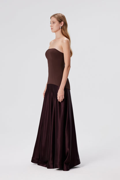 Stella Strapless Gown - Espresso