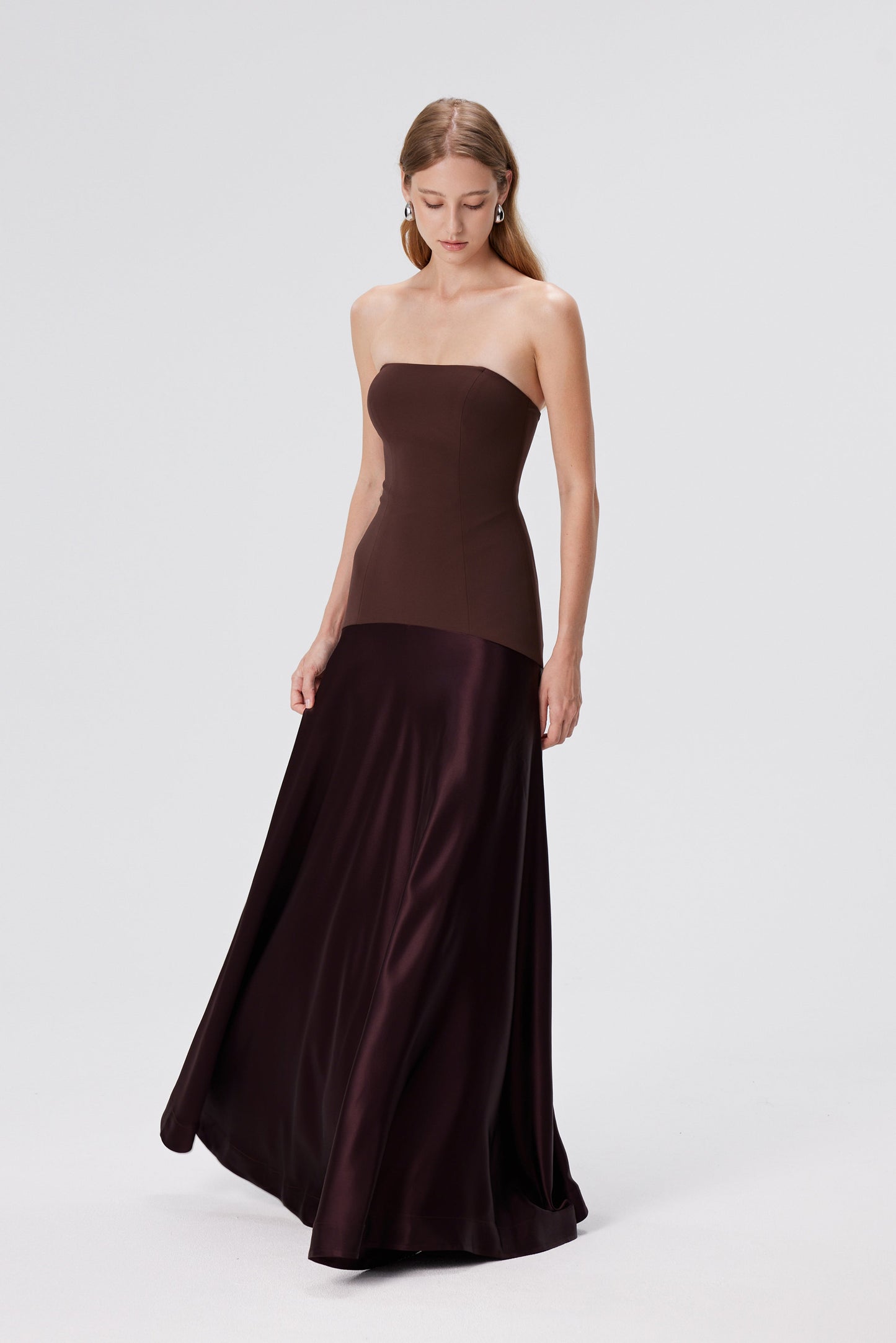 Stella Strapless Gown - Espresso