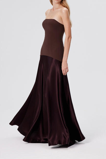 Stella Strapless Gown - Espresso