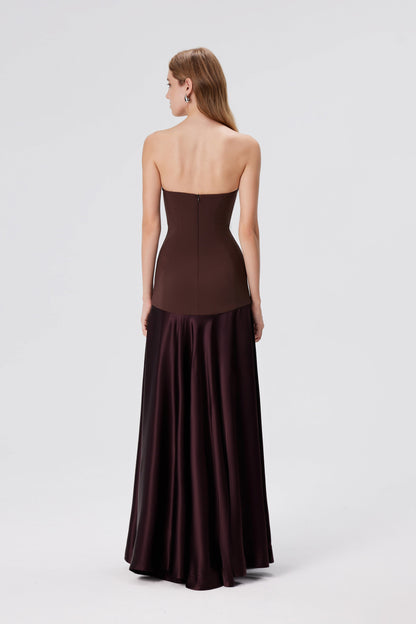 Stella Strapless Gown - Espresso