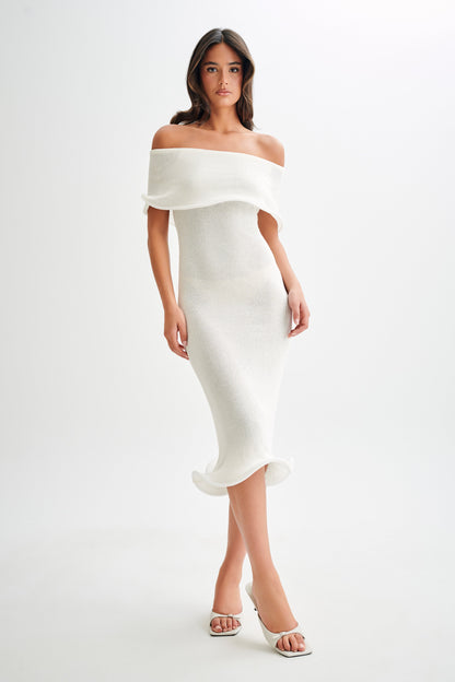 Mollie Off Shoulder Knit Midi Dress