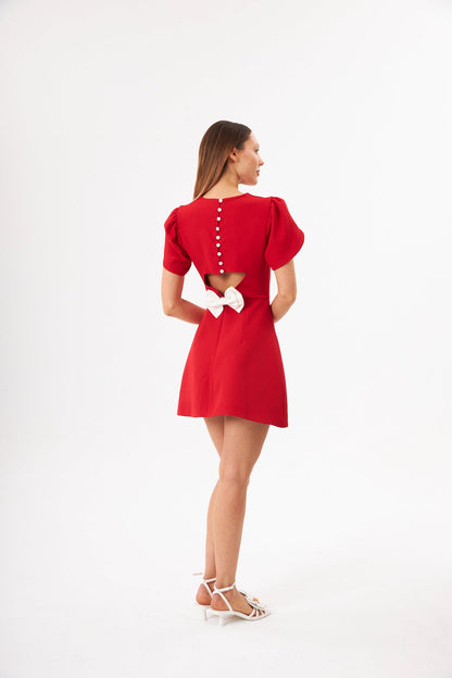 Linda Cutout Bow Tie Mini Dress