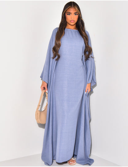 Abaya dress with a tie waist