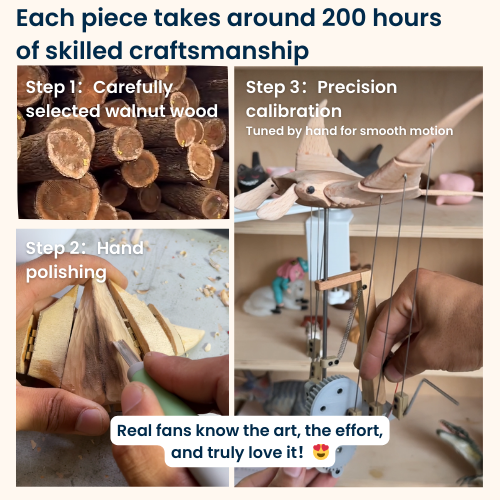 Sienna Saphir® Handcrafted Wooden Manta Ray Automated