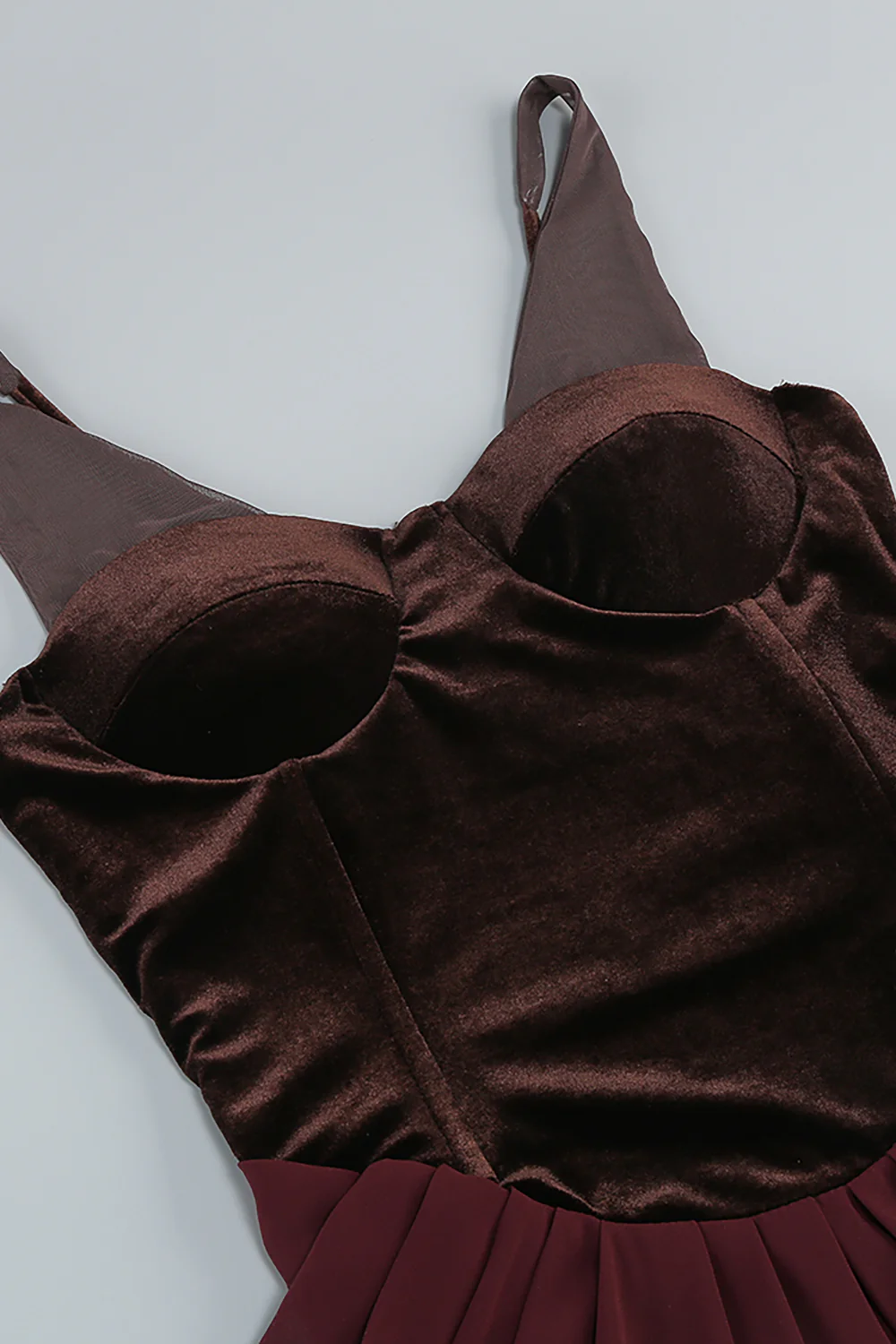 Roselia Velvet Corset Maxi Dress - Cacao Brown Limited Edition