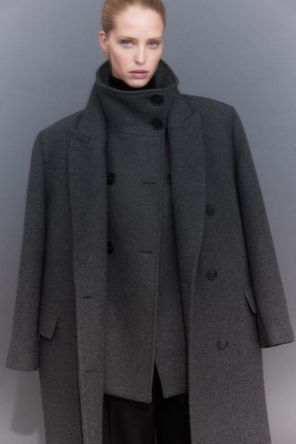 Jacket with stand-up collar