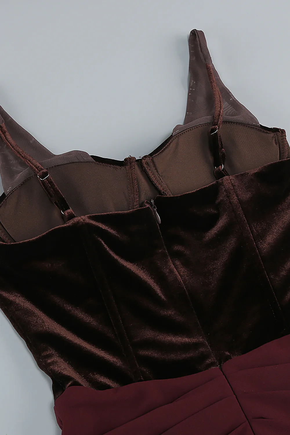 Roselia Velvet Corset Maxi Dress - Cacao Brown Limited Edition