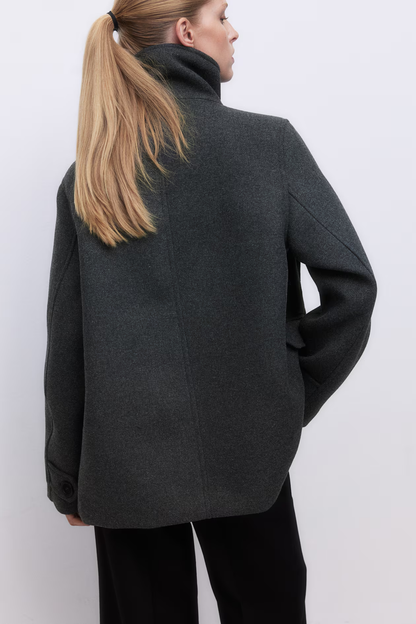 Jacket with stand-up collar