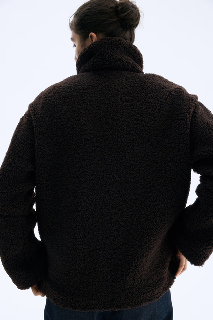 Loose-Fit Teddy Fleece Jacket