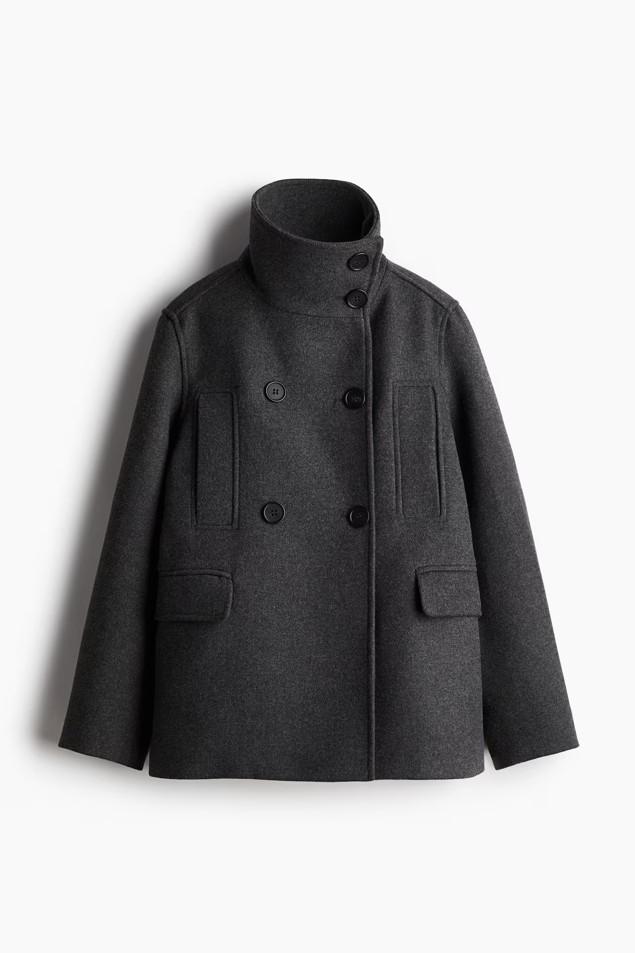 Jacket with stand-up collar