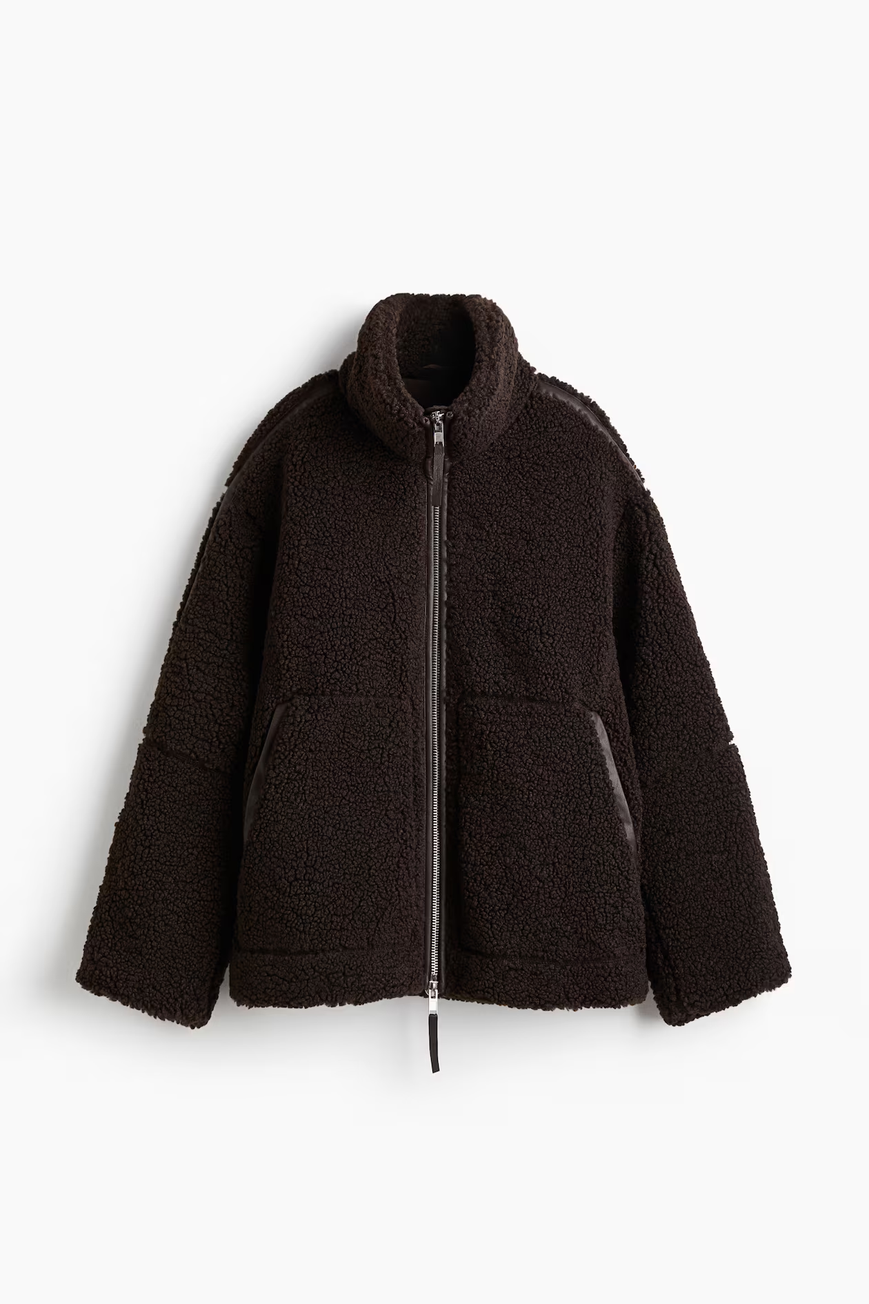 Loose-Fit Teddy Fleece Jacket