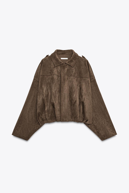 Suede Effect Bomber Jacket