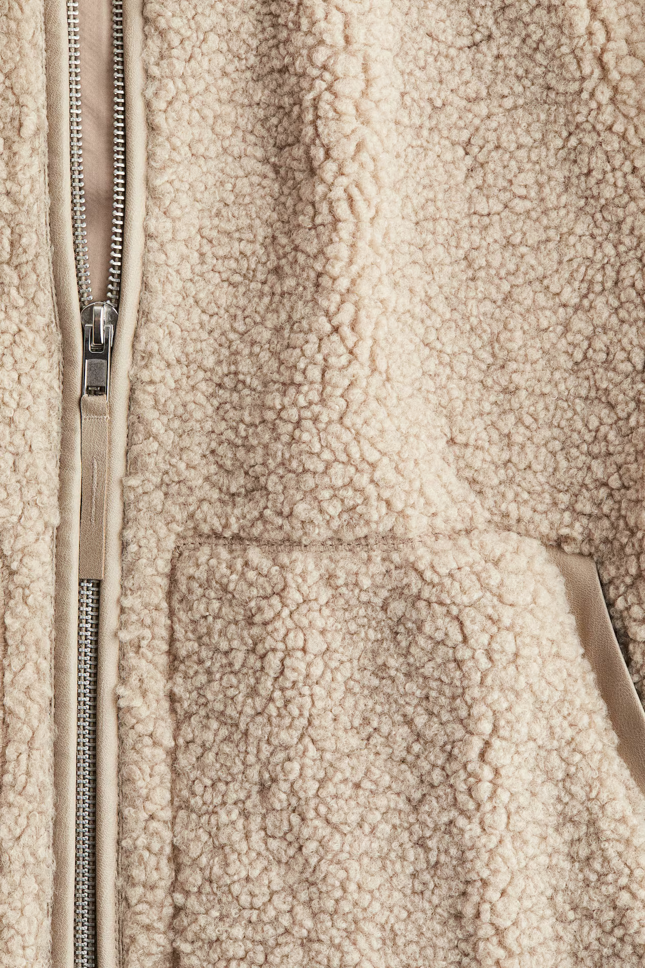 Loose-Fit Teddy Fleece Jacket