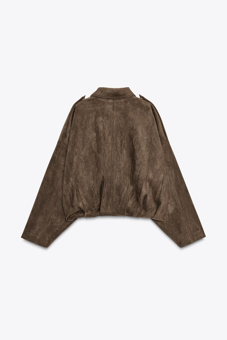 Suede Effect Bomber Jacket