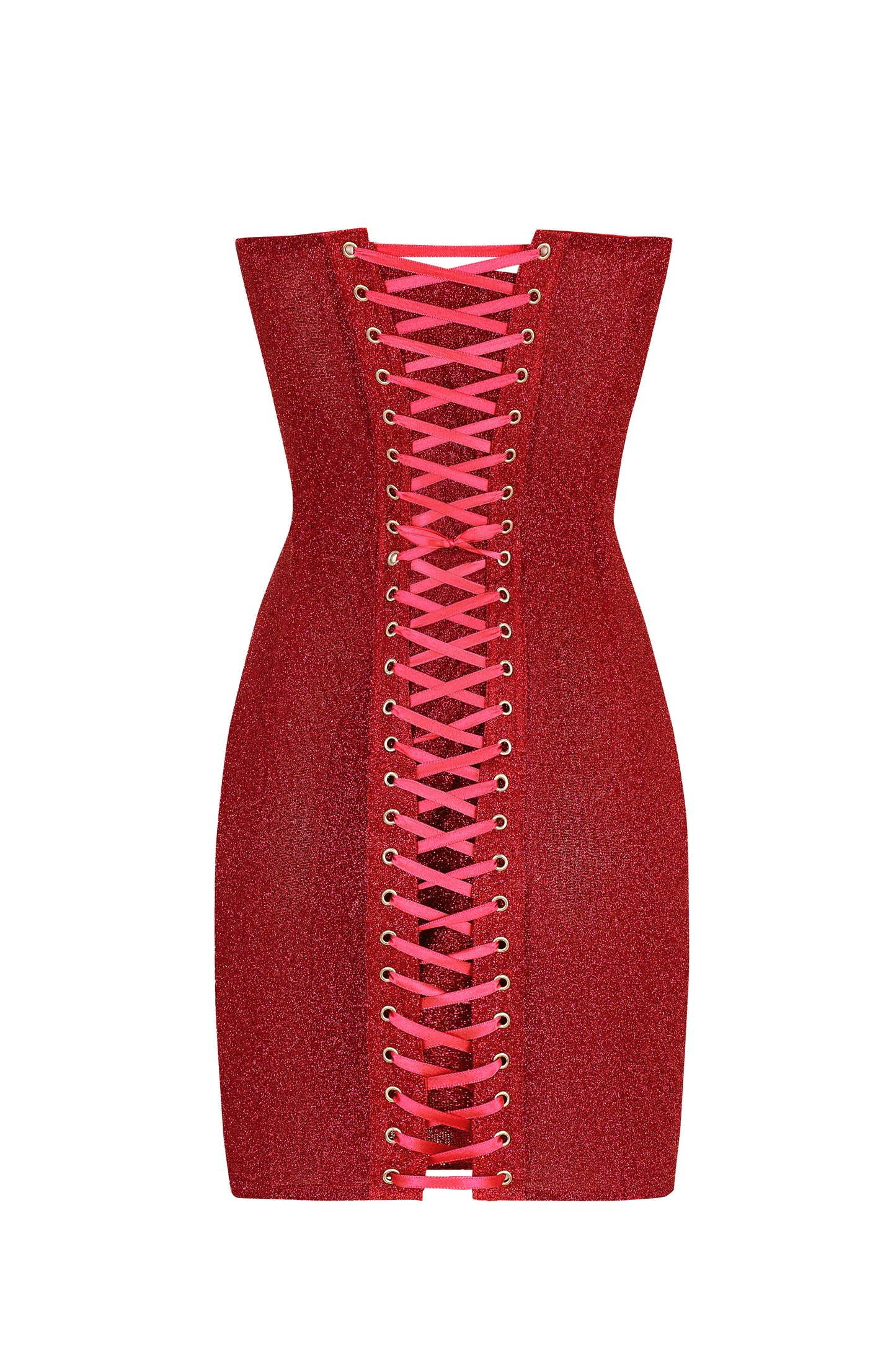 Statiana Brilliance Shiny Red Corset Dress