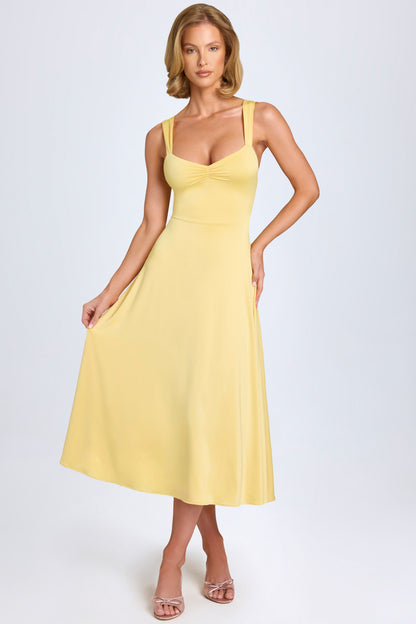 Rubba Neck Ruched Midaxi Dress