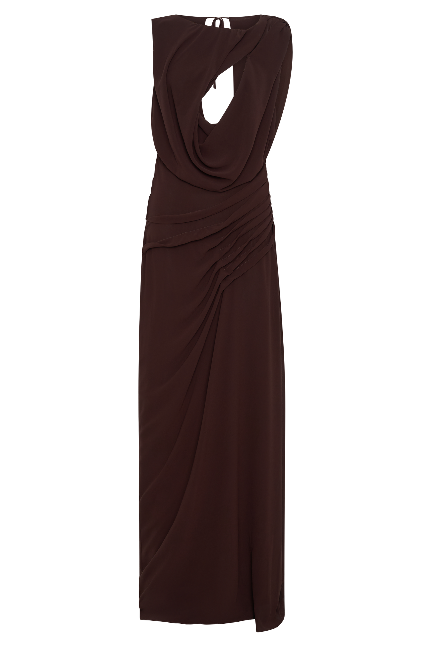 Orianna Chiffon Maxi Dress - Cacao Brown
