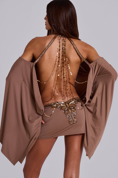 Alina Embellished Butterfly Mini Dress