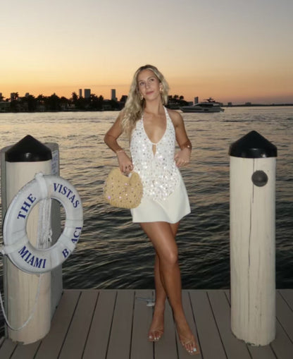 Della Sleeveless Neck Halter Top