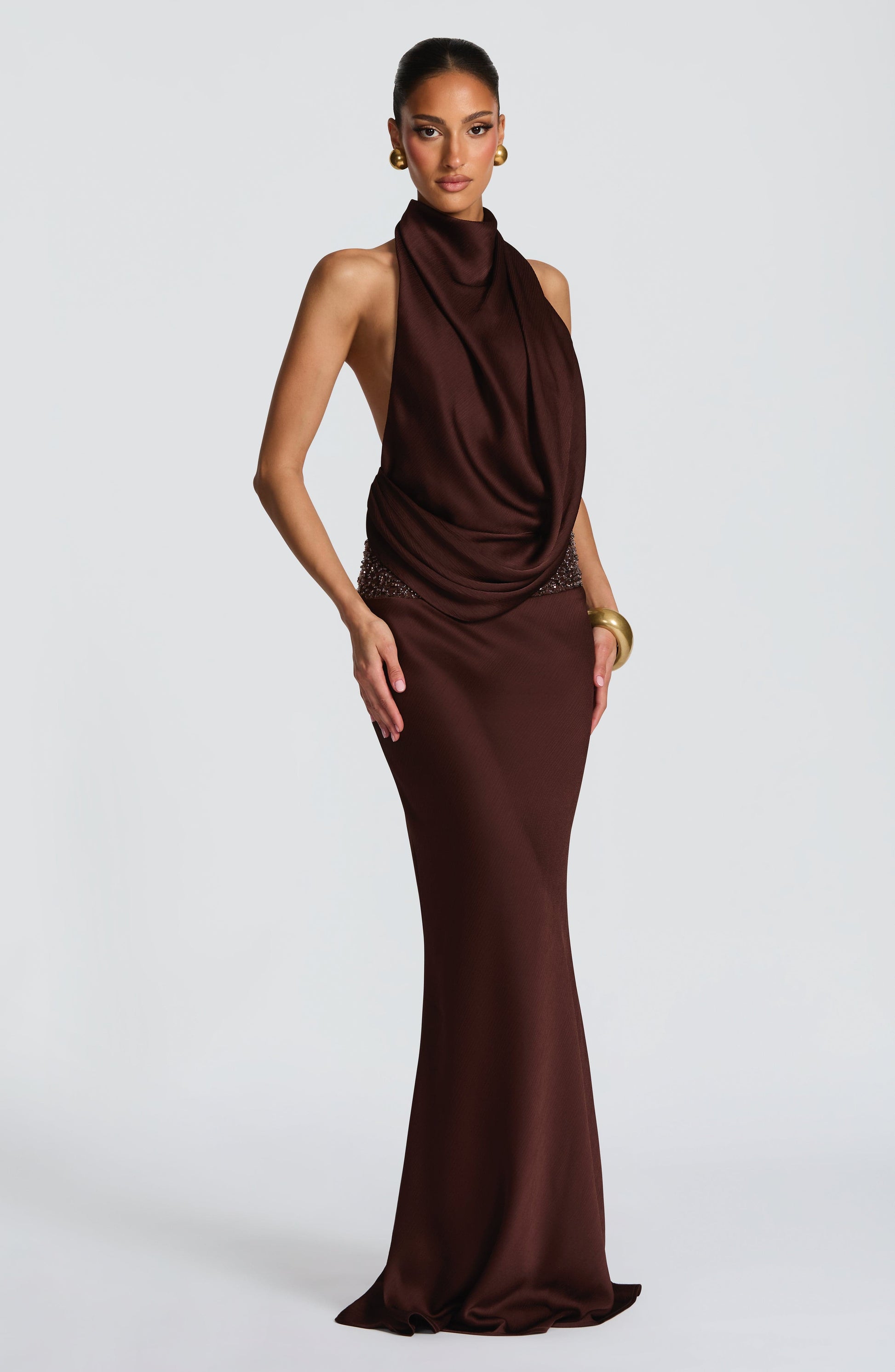 Armelle Maxi Dress - Plum Brown Dress Babyboo Fashion Premium Exclusive Design