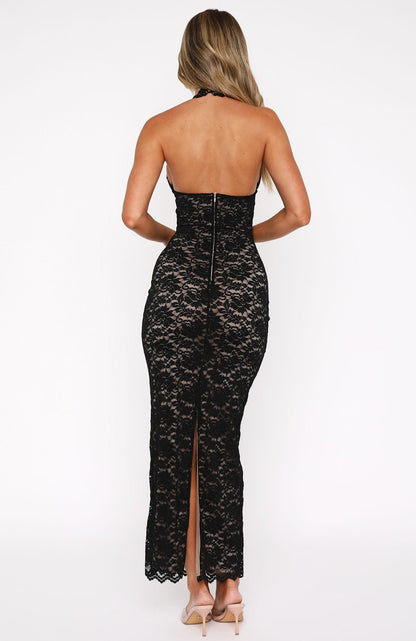 Celeste Lace Maxi Dress Black